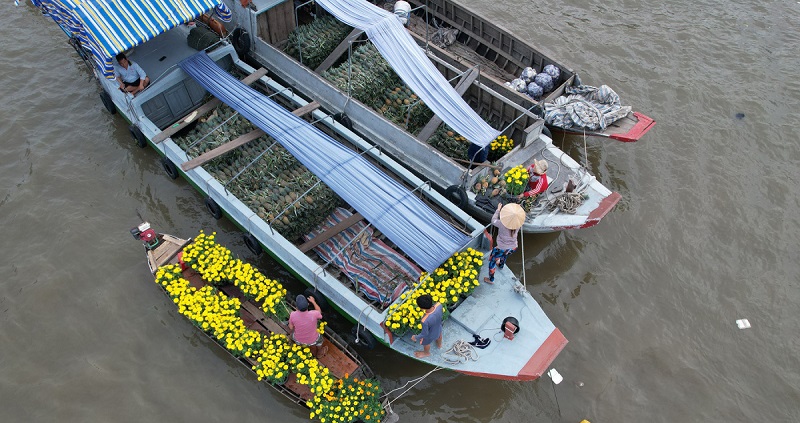 chợ nổi Cái Răng ngày Tết