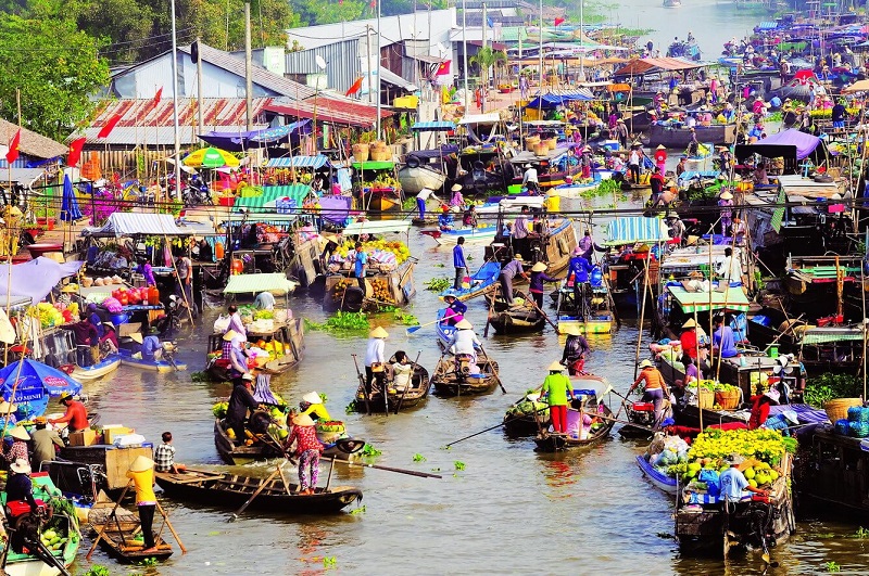 chợ nổi Cái Răng ngày Tết